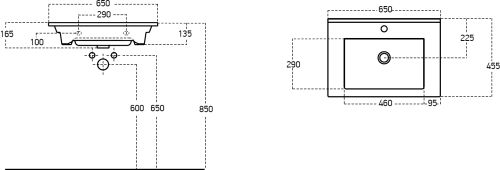 Мебельная раковина STWORKI Брамминг 65 9065-KL в Чайковском